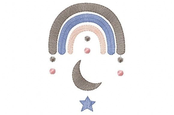 Boho Rainbow Moon with Star