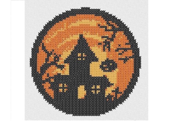 Cross Stitch Pumpkin House
