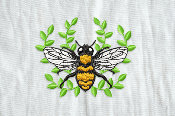 Cute Bee with Floral Ornament