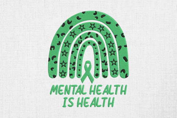 Mental Health is Health Green Rainbow