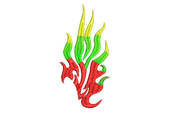 Phoenix Flame Green Yellow Red Embroidery Review