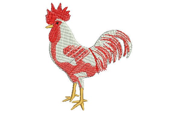 Red White Rooster Embroidery Review