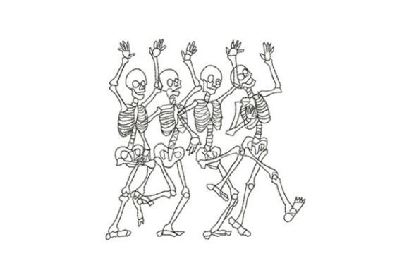Skeletons Dancing on Halloween